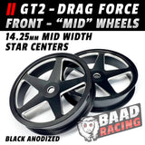 GT2 "MID" - Glue Type Drag Force - Front Wheels - Black - STARS