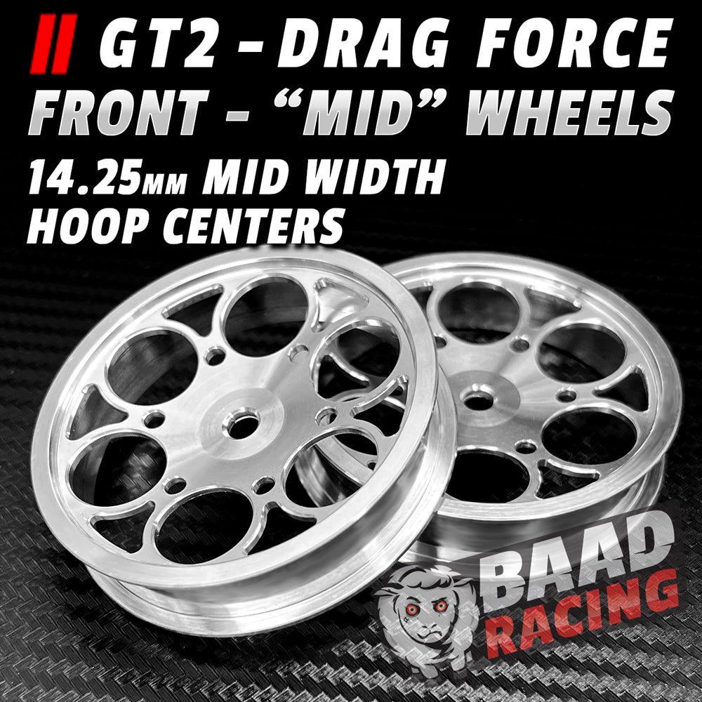 BAAD RACING Glue Type RC Drag Car Front Wheels "MID WIDTH"