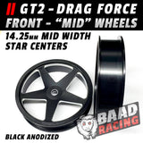 GT2 "MID" - Glue Type Drag Force - Front Wheels - Black - STARS