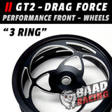 GT2 - Glue Type Drag Force - Front Wheels - 3-Ring