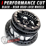 Performance Cut - BLACK ANODIZED - Rear Bead Lock Drag Wheels