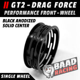 GT2 - Single - Glue Type Drag Force - Front Wheel - BLACK - SOLID CENTER