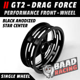 GT2 - Single - Glue Type Drag Force - Front Wheel - BLACK - STAR CENTER