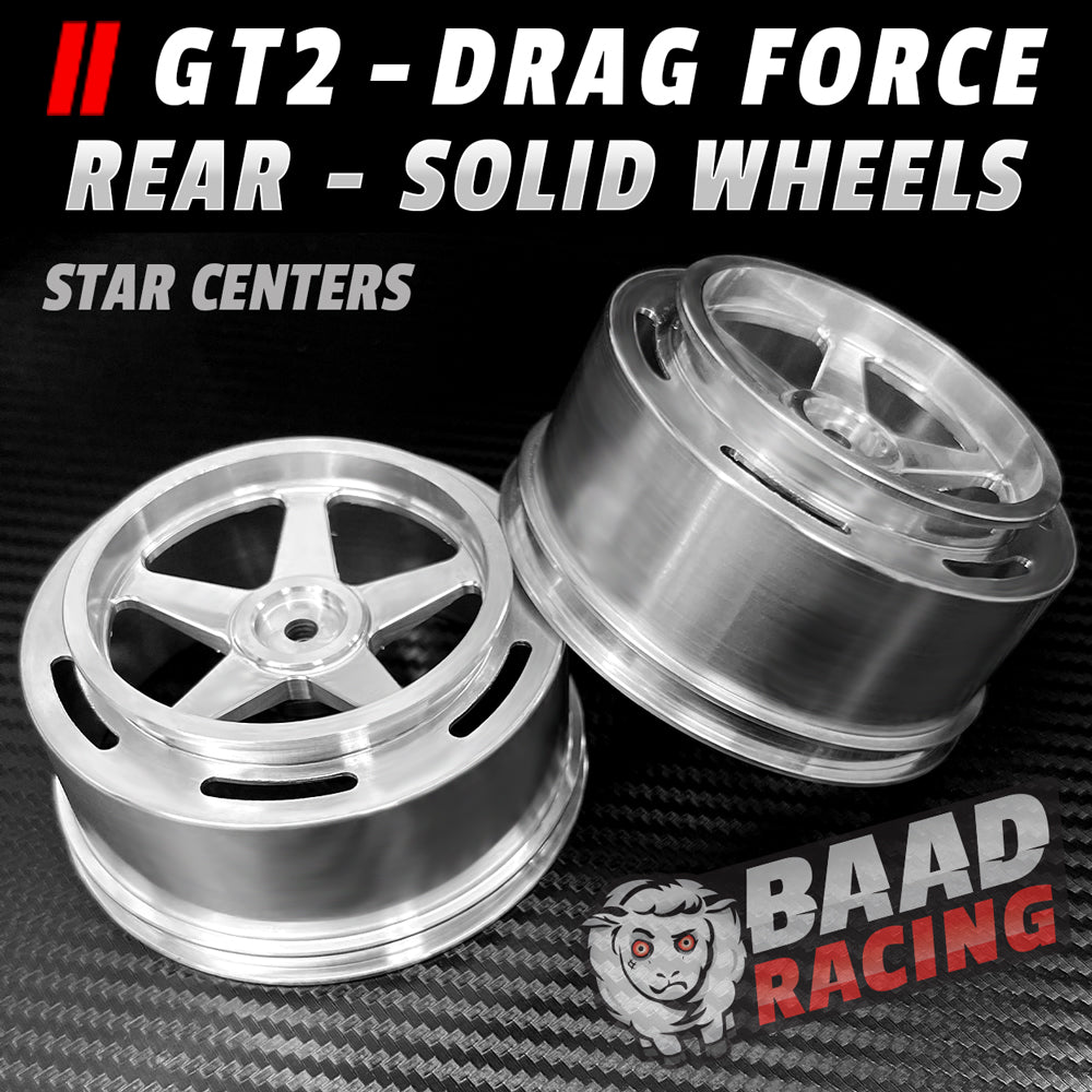BAAD RACING | Glue Type - RC Drag Car - Billet Aluminum Rear Wheels