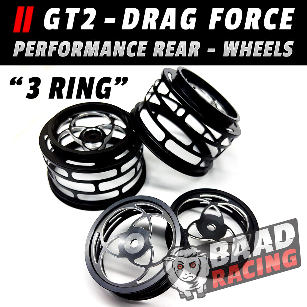Drag Rear Wheels BAAD RACING | GT2 - Glue Type Drag Force - Rear Wheels - 3-Ring