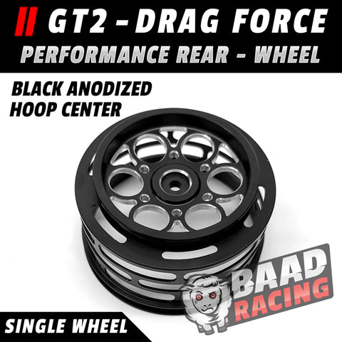 GT2 - Single - Glue Type Drag Force - Rear Wheel - BLACK - HOOP CENTER