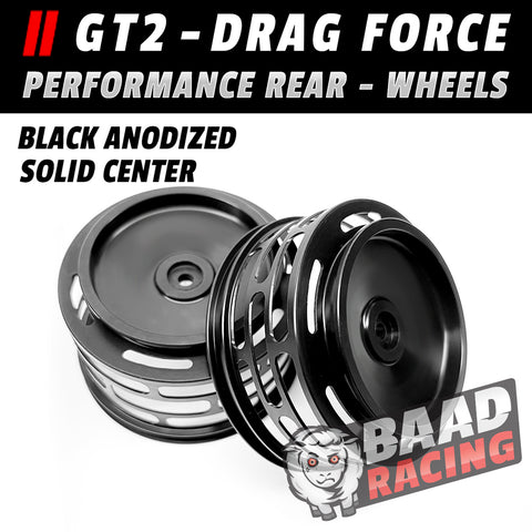 GT2 - Glue Type Drag Force - Rear Wheels - BLACK - SOLID CENTER