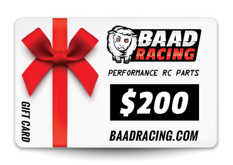 BAAD RACING - $200 Gift Card