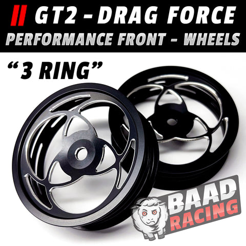 GT2 - Glue Type Drag Force - Front Wheels - 3-Ring