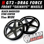 GT2 "SKINNYS" - Glue Type Front Wheels - STAR CENTERS - Black