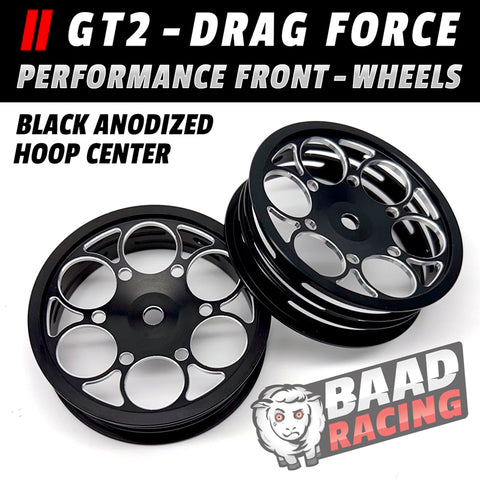 GT2 - Glue Type Drag Force - Front Wheels - BLACK - HOOP CENTERS