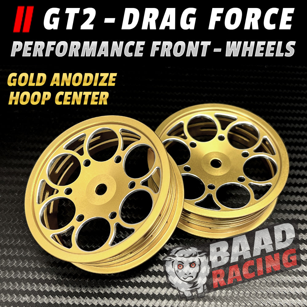 Front Drag Rims GT2 - Glue Type Drag Force - Front Wheels - GOLD - HOOP CENTERS – BAAD ...