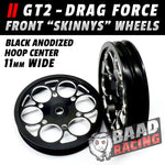 GT2 "SKINNYS" - Glue Type Front Wheels - HOOP CENTERS - Black