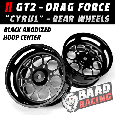GT2 "CYRUL" - Glue Type Drag Force - Rear HOOP Wheels - Black