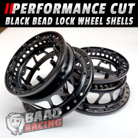 BAAD RACING | Performance Cut Black - Rear Bead Lock Drag Wheel Shells