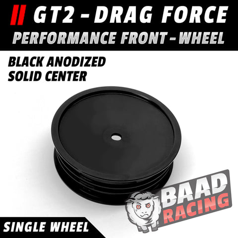 GT2 - Single - Glue Type Drag Force - Front Wheel - BLACK - SOLID CENTER