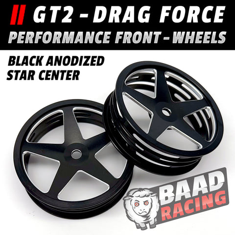 GT2 - Glue Type Drag Force - Front Wheels - BLACK - STAR CENTER