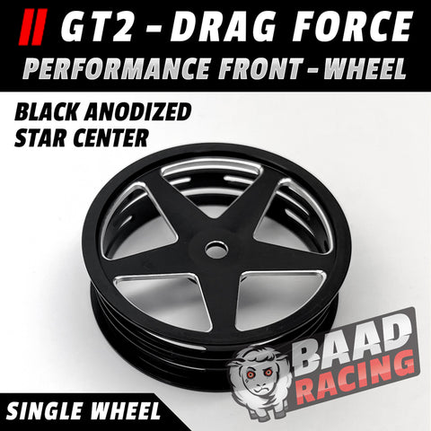 GT2 - Single - Glue Type Drag Force - Front Wheel - BLACK - STAR CENTER