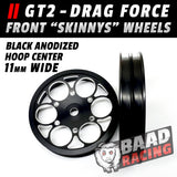 GT2 "SKINNYS" - Glue Type Front Wheels - HOOP CENTERS - Black